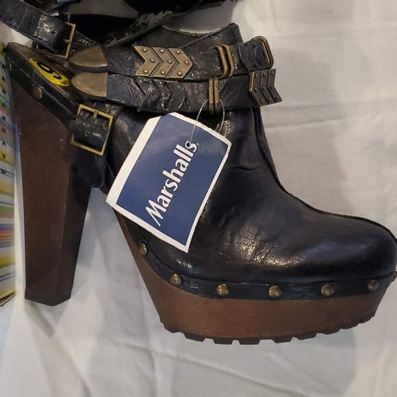 Sam Edelman Black Leather Fritz Wedge Size 9 - Picture 6 of 15